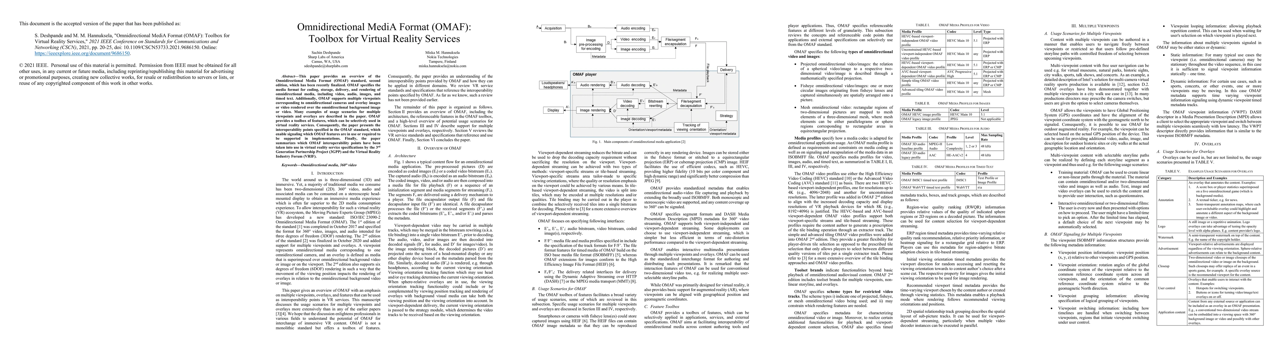 Thumbnail for Omnidirectional MediA Format (OMAF): Toolbox for Virtual Reality
  Services