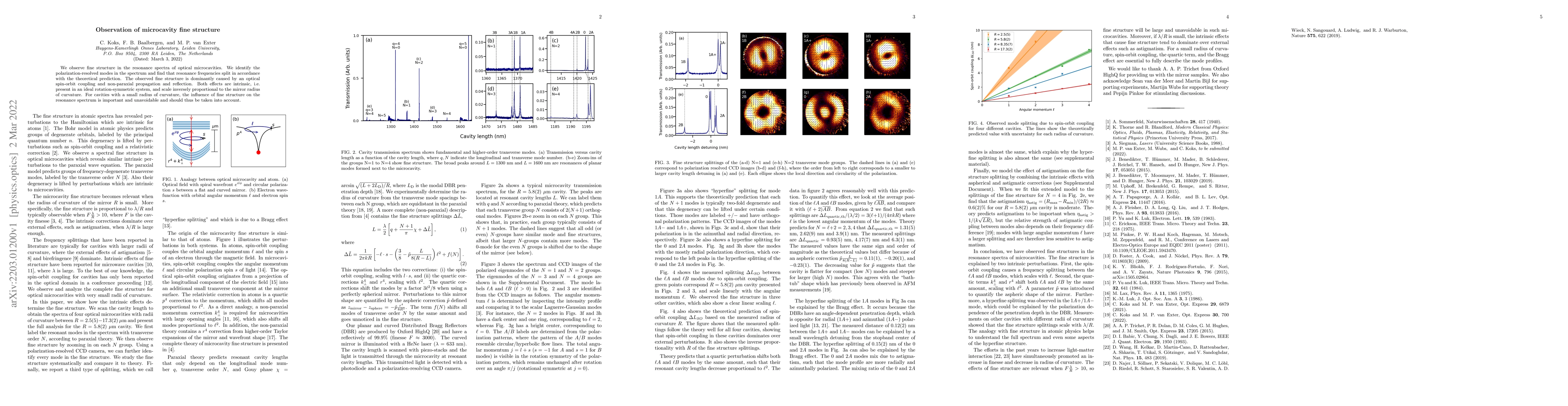 Thumbnail for Observation of microcavity fine structure