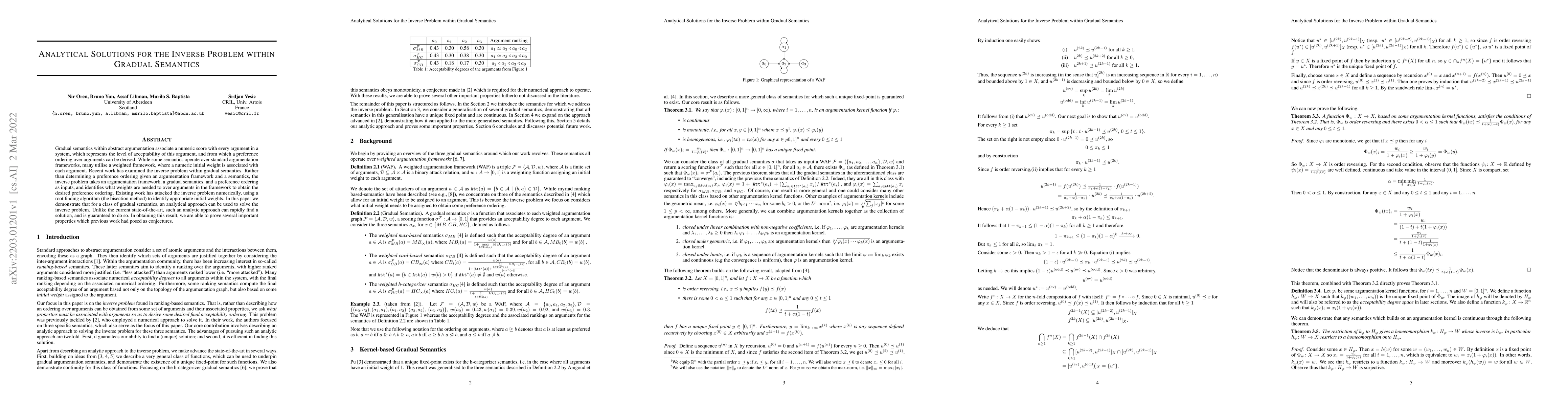 Thumbnail for Analytical Solutions for the Inverse Problem within Gradual Semantics