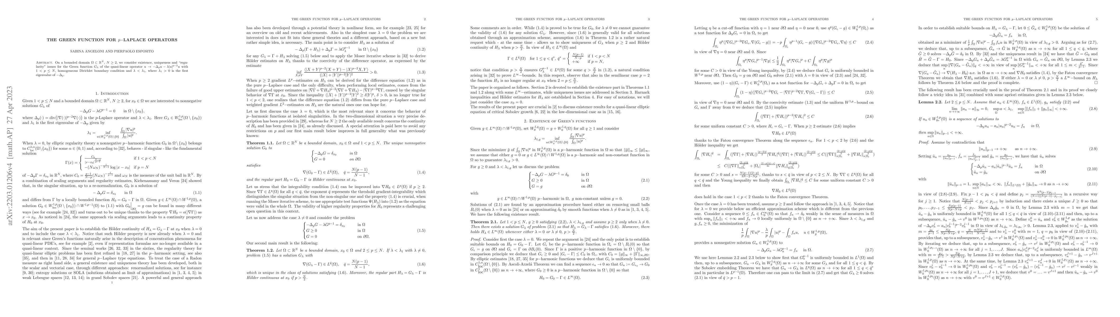 Thumbnail for The Green function for p-Laplace operators