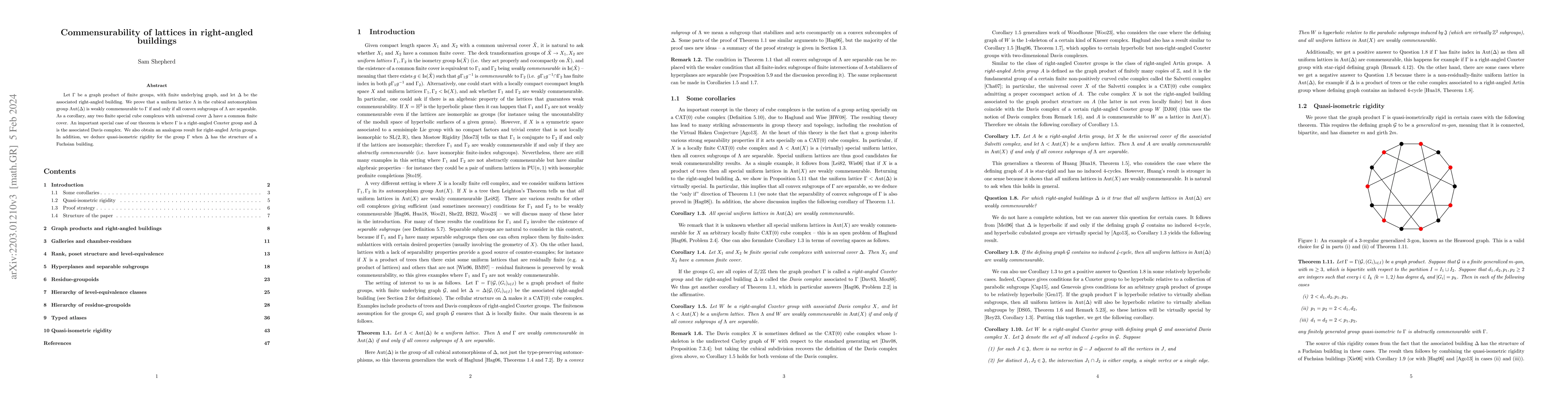 Thumbnail for Commensurability of lattices in right-angled buildings