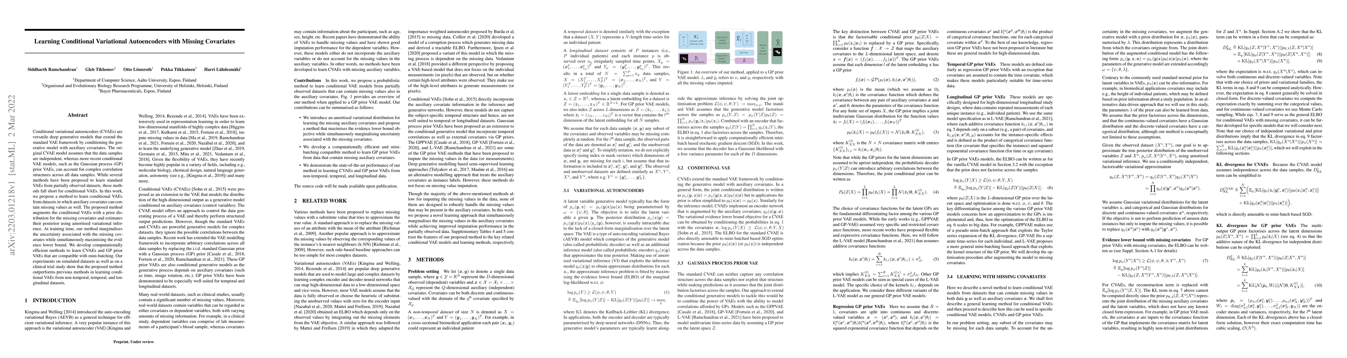 Thumbnail for Learning Conditional Variational Autoencoders with Missing Covariates