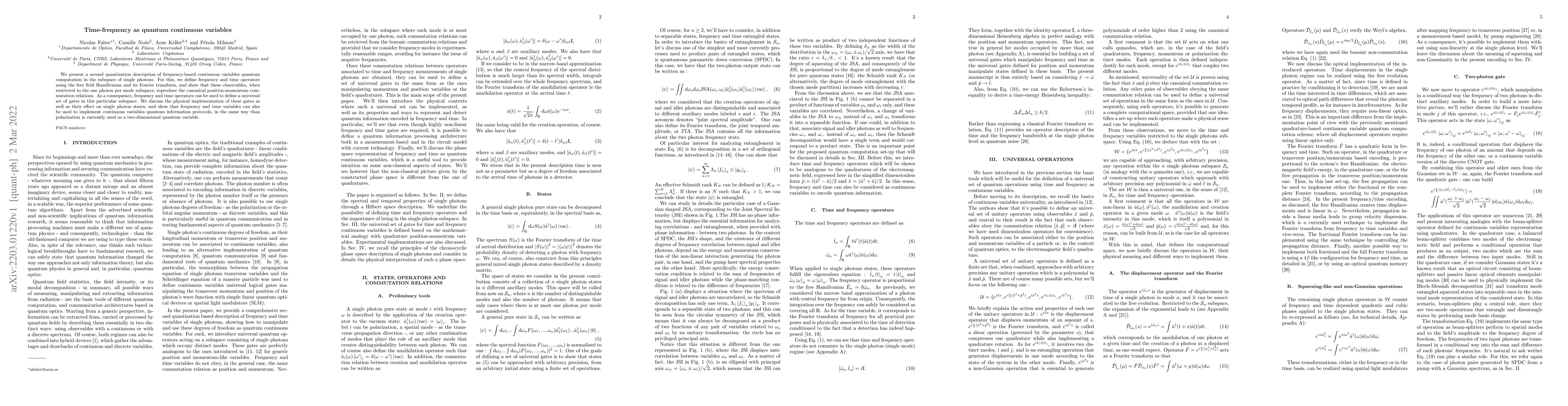 Thumbnail for Time-frequency as quantum continuous variables