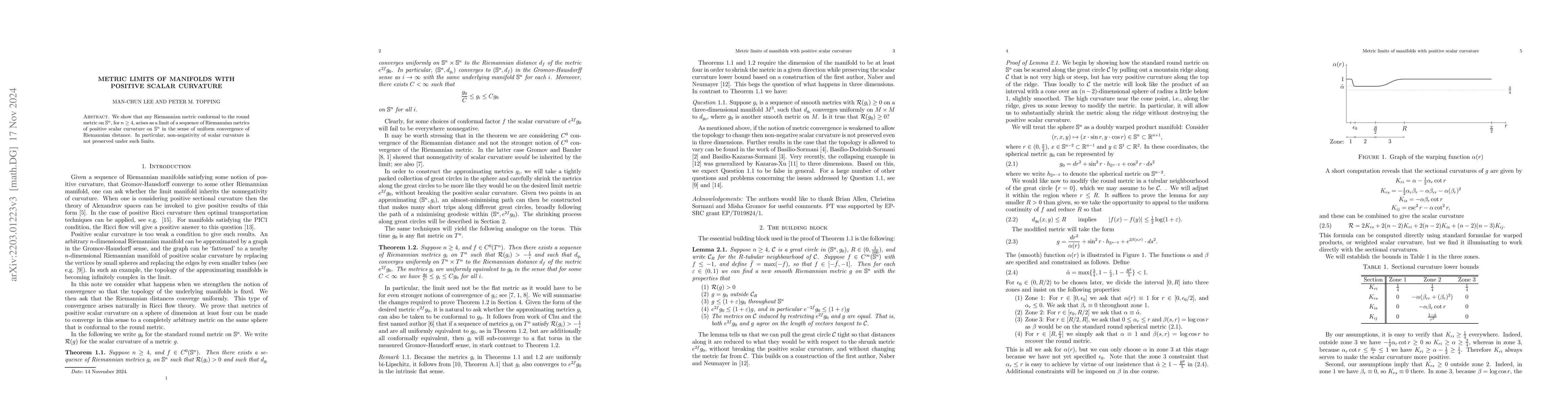 Thumbnail for Metric limits of manifolds with positive scalar curvature