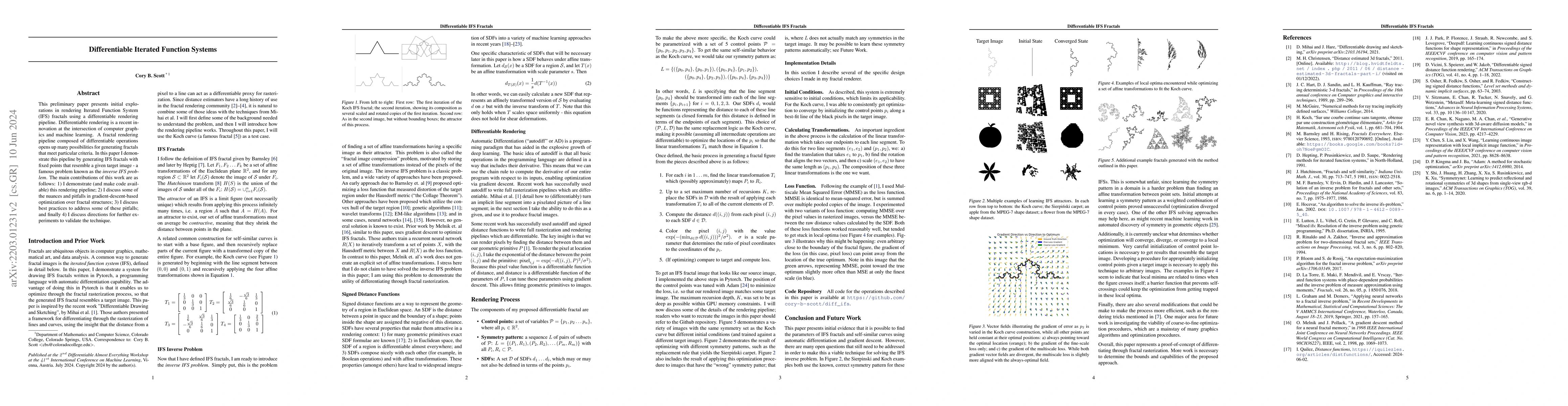 Thumbnail for Differentiable Iterated Function Systems