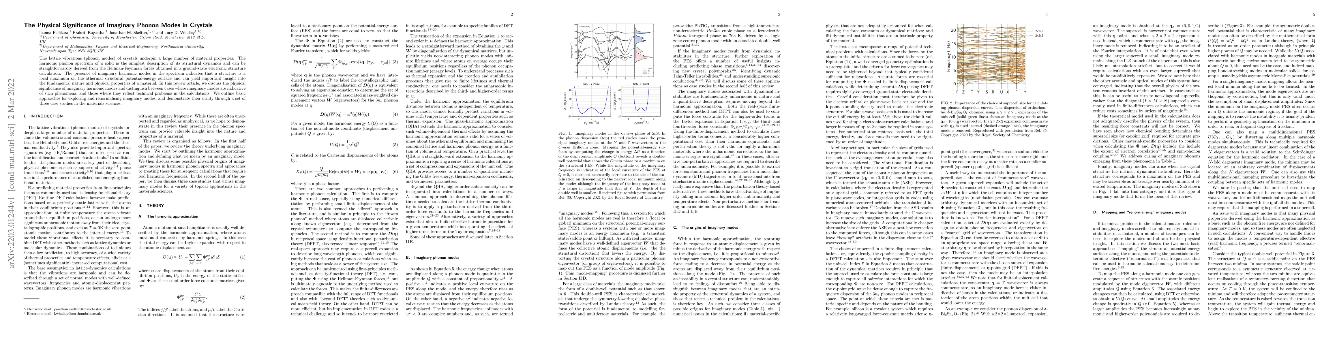 Thumbnail for The Physical Significance of Imaginary Phonon Modes in Crystals