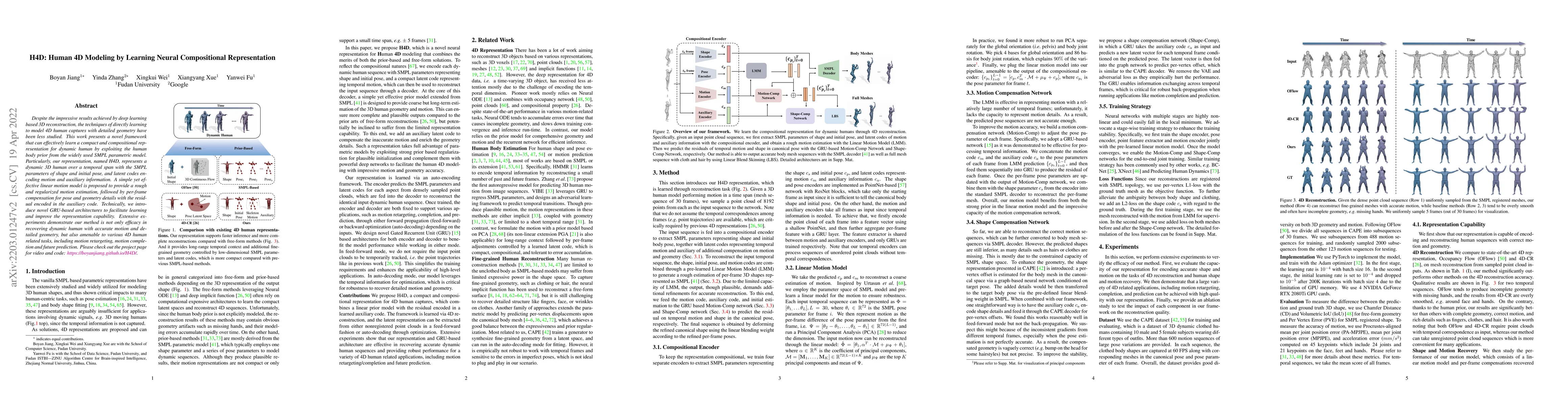 Thumbnail for H4D: Human 4D Modeling by Learning Neural Compositional Representation