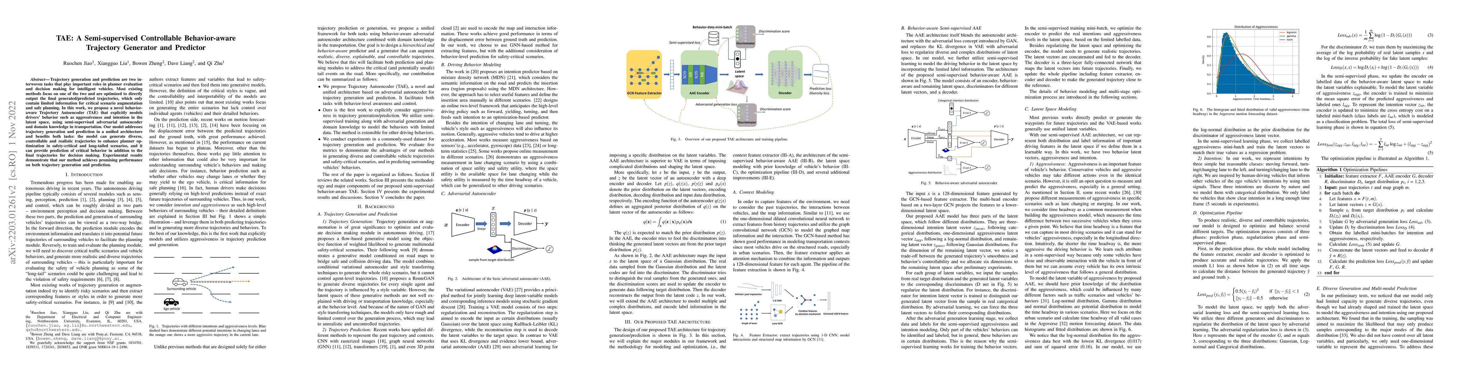 Thumbnail for TAE: A Semi-supervised Controllable Behavior-aware Trajectory Generator
  and Predictor