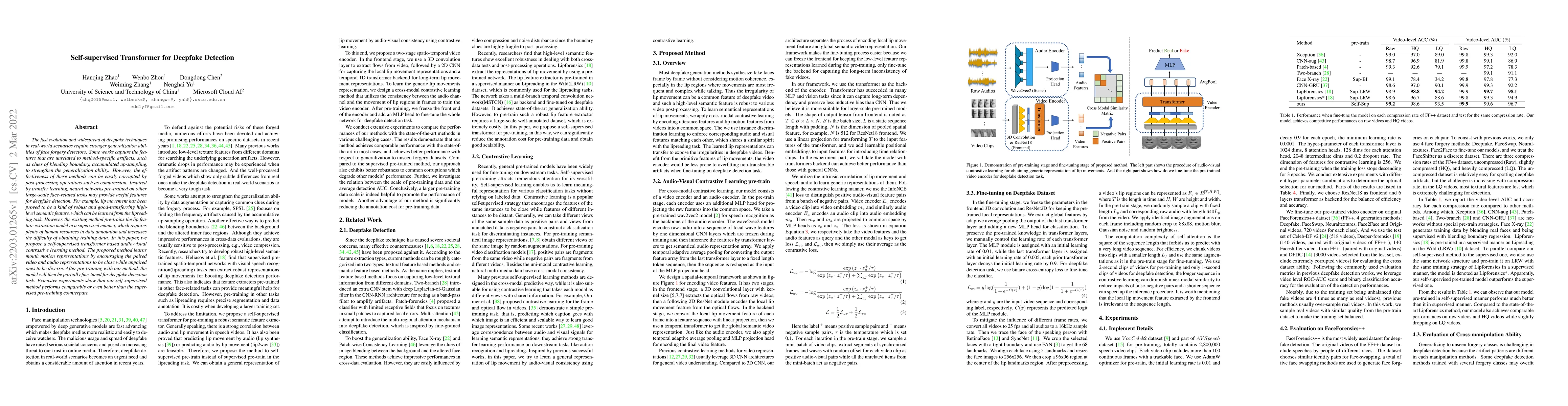 Thumbnail for Self-supervised Transformer for Deepfake Detection