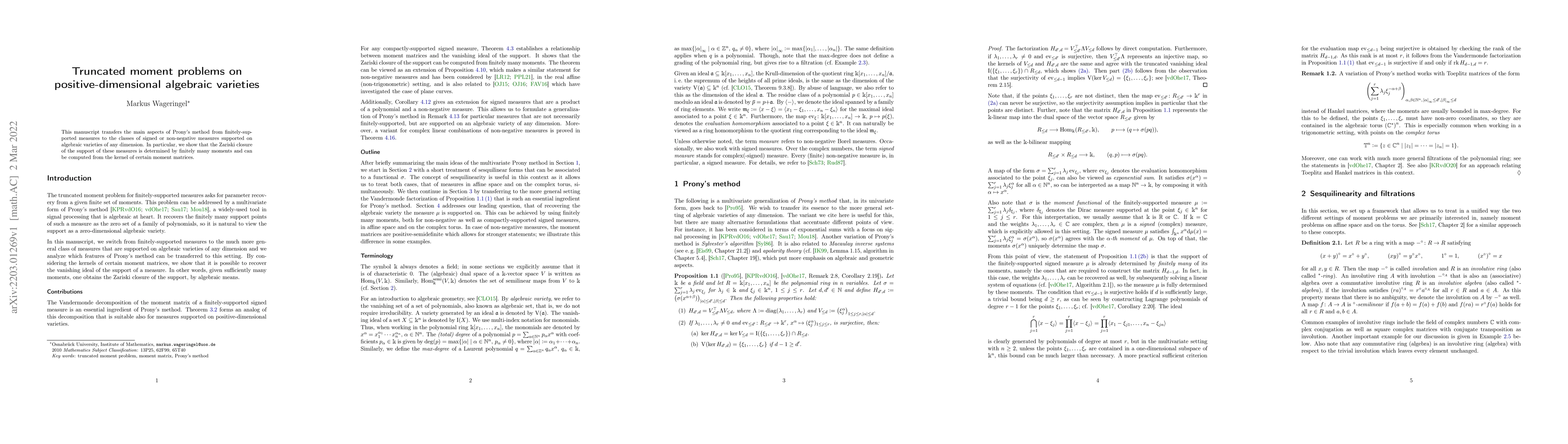 Thumbnail for Truncated moment problems on positive-dimensional algebraic varieties