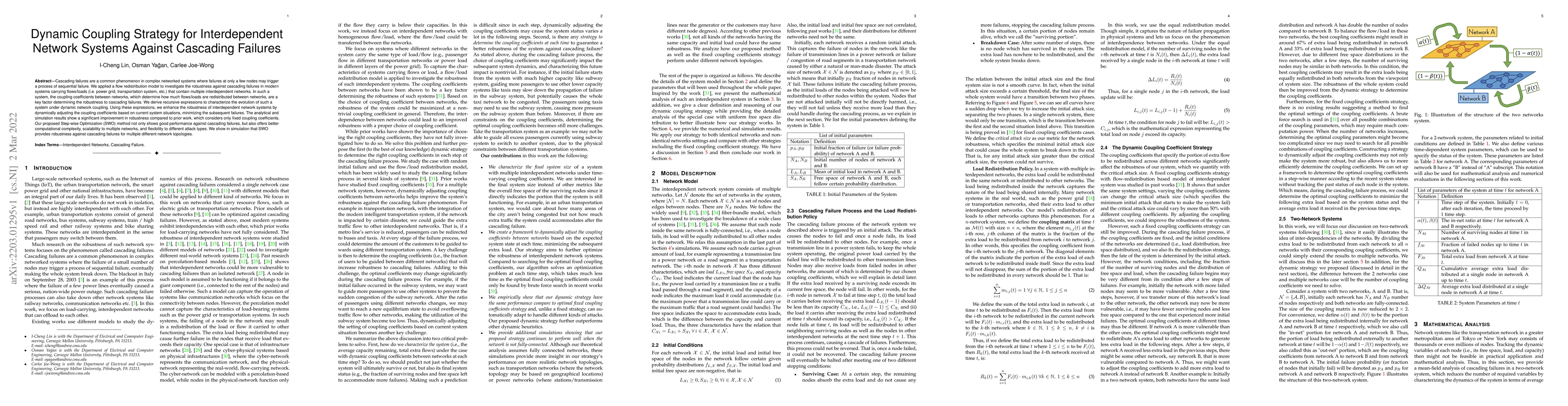 Thumbnail for Dynamic Coupling Strategy for Interdependent Network Systems Against
  Cascading Failures