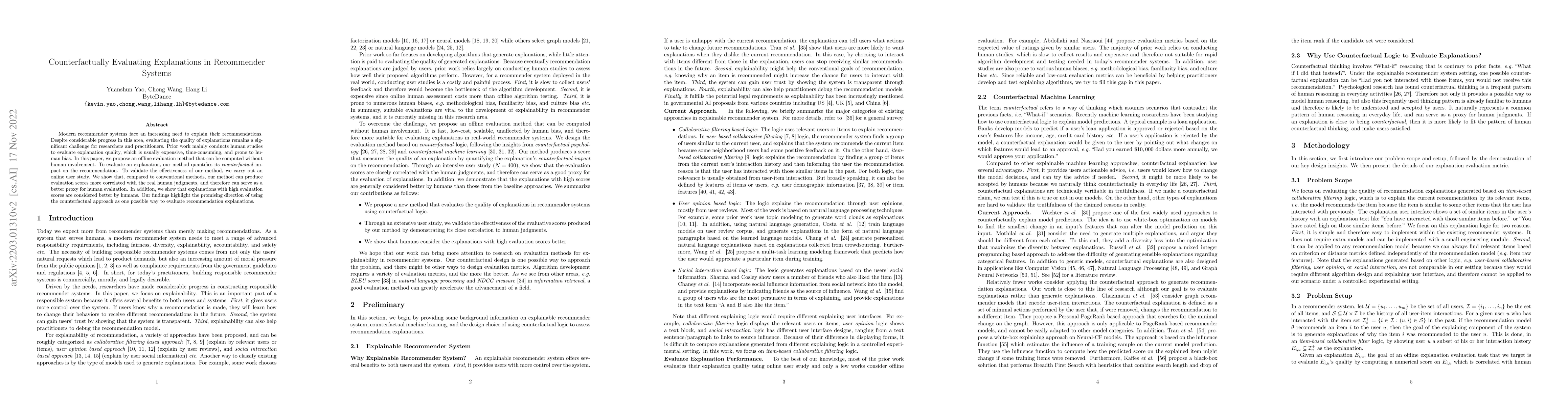 Thumbnail for Counterfactually Evaluating Explanations in Recommender Systems