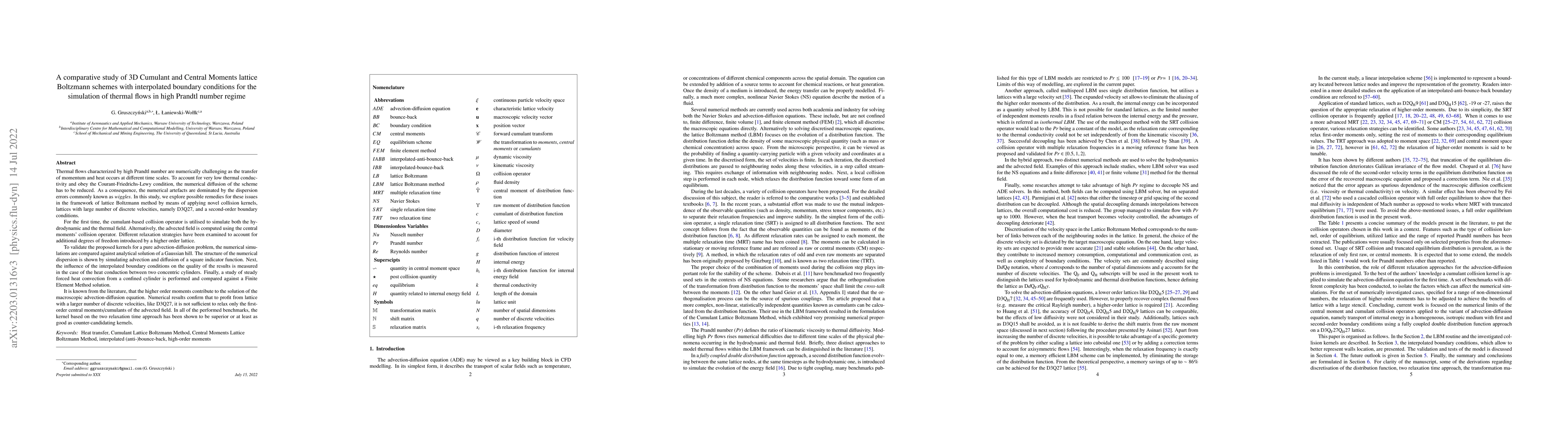 Thumbnail for A comparative study of 3D Cumulant and Central Moments lattice Boltzmann
  schemes with interpolated boundary conditions for the simulation of thermal
  flows in high Prandtl number regime