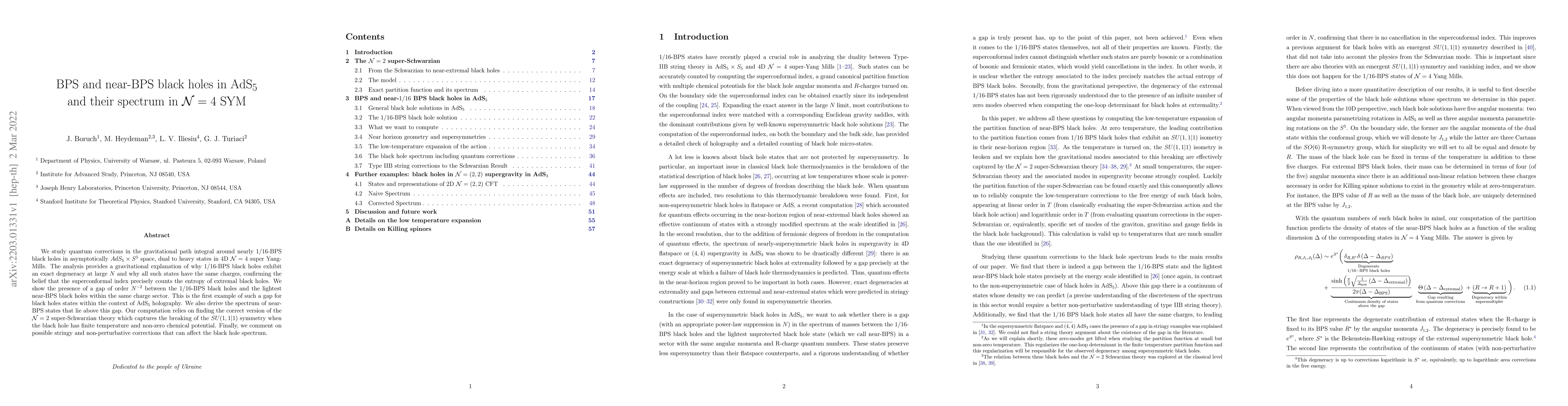 Thumbnail for BPS and near-BPS black holes in $AdS_5$ and their spectrum in
  $\mathcal{N}=4$ SYM