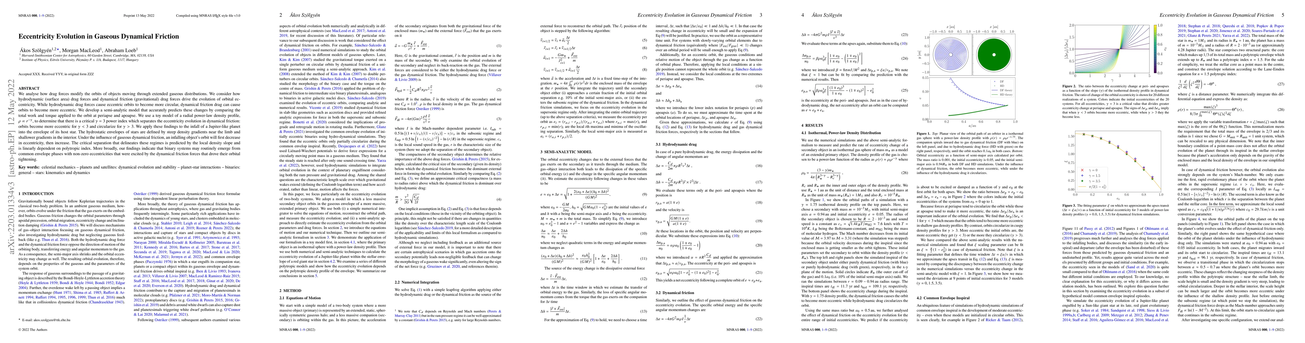 Thumbnail for Eccentricity Evolution in Gaseous Dynamical Friction