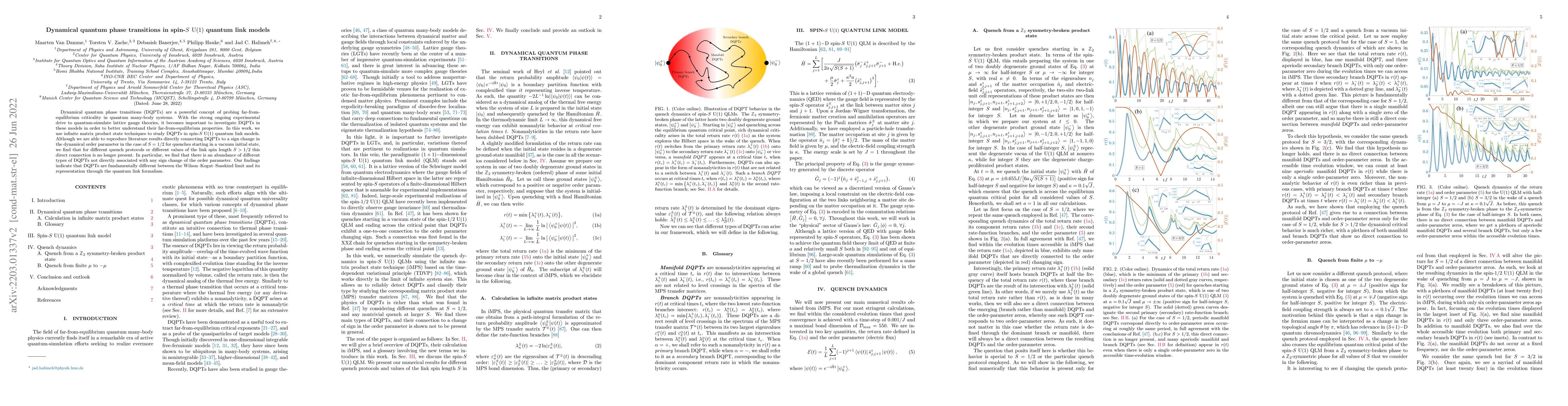 Thumbnail for Dynamical quantum phase transitions in spin-$S$ $\mathrm{U}(1)$ quantum
  link models