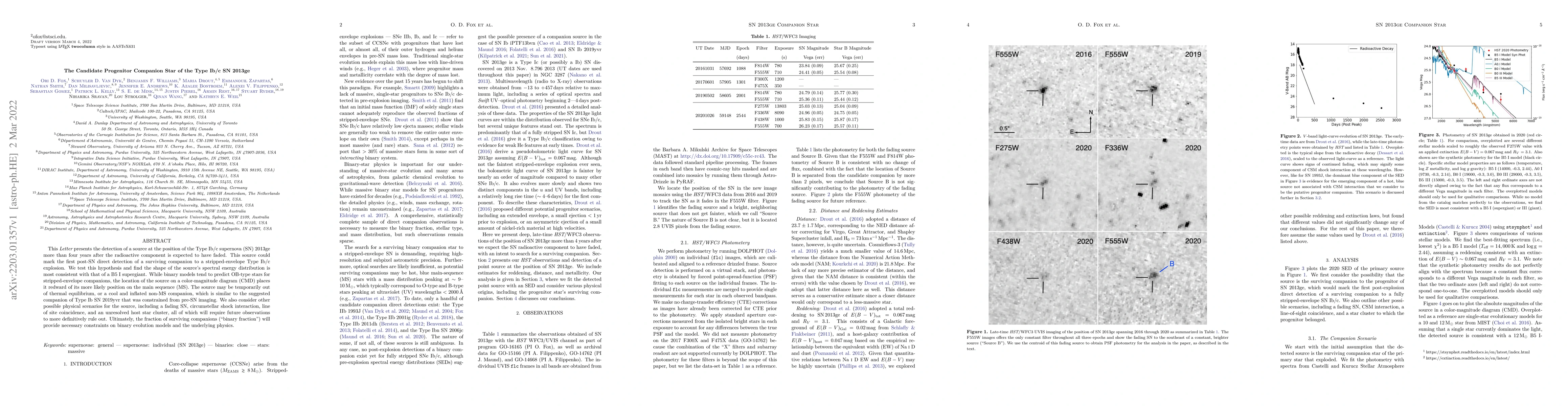 Thumbnail for The Candidate Progenitor Companion Star of the Type Ib/c SN 2013ge