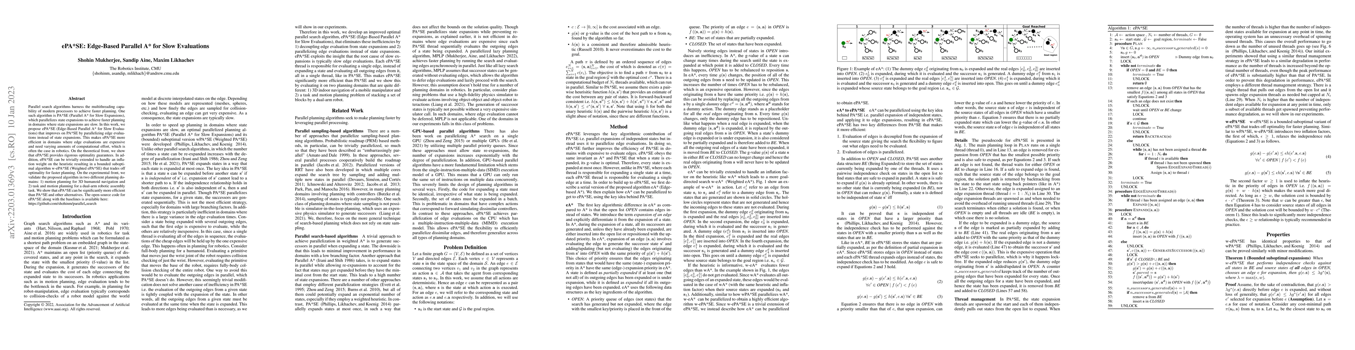 Thumbnail for ePA*SE: Edge-based Parallel A* for Slow Evaluations