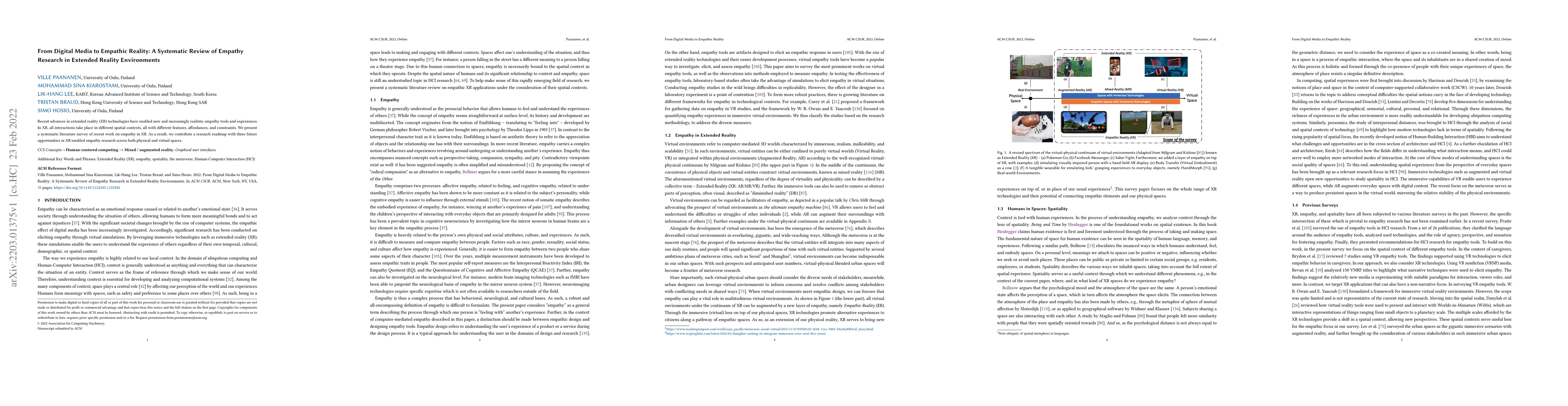 Thumbnail for From Digital Media to Empathic Reality: A Systematic Review of Empathy
  Research in Extended Reality Environments