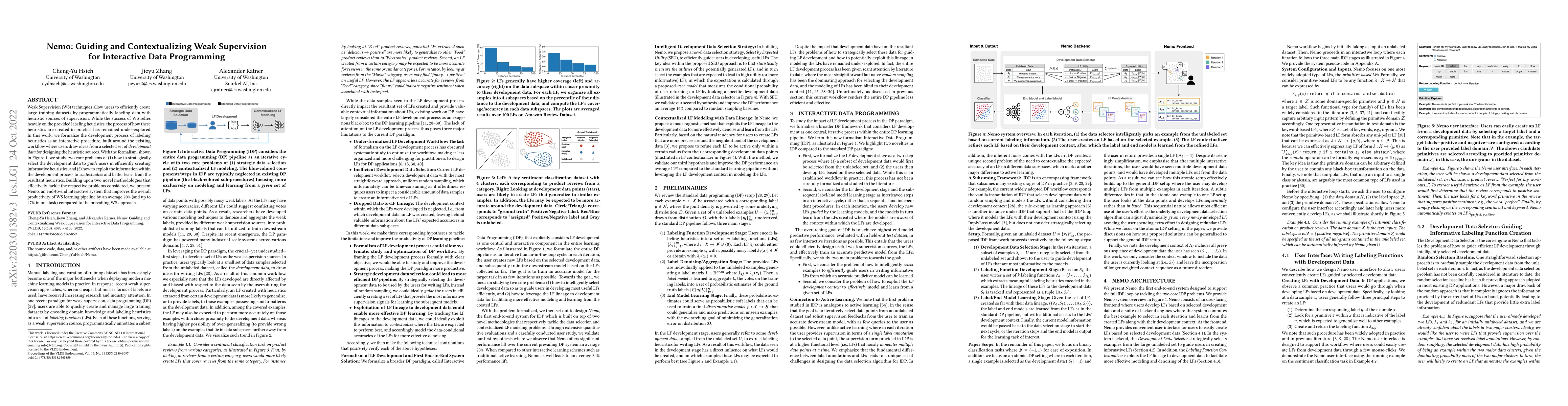 Thumbnail for Nemo: Guiding and Contextualizing Weak Supervision for Interactive Data
  Programming