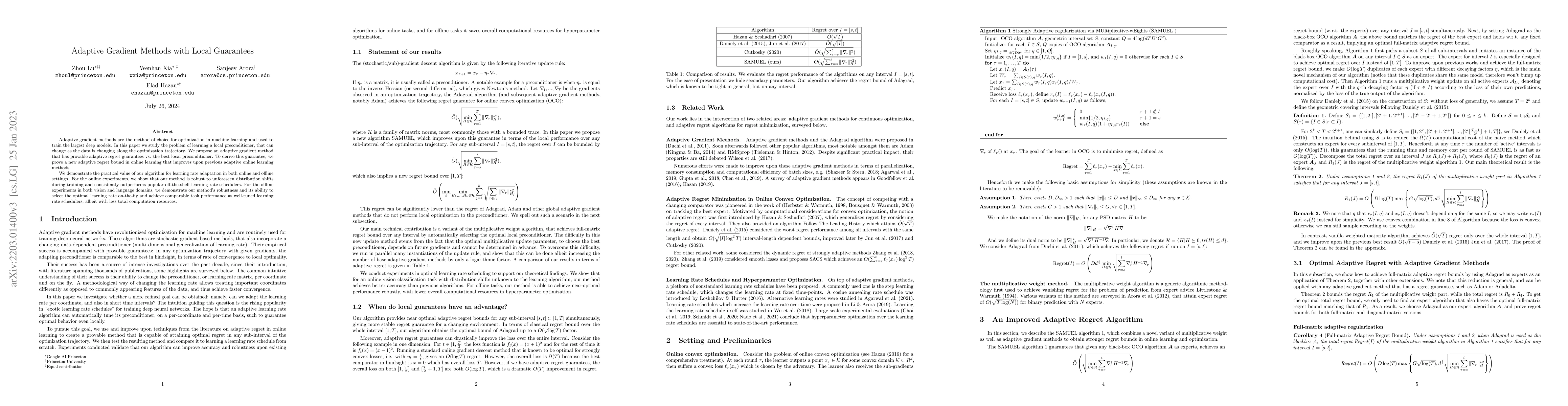Thumbnail for Adaptive Gradient Methods with Local Guarantees