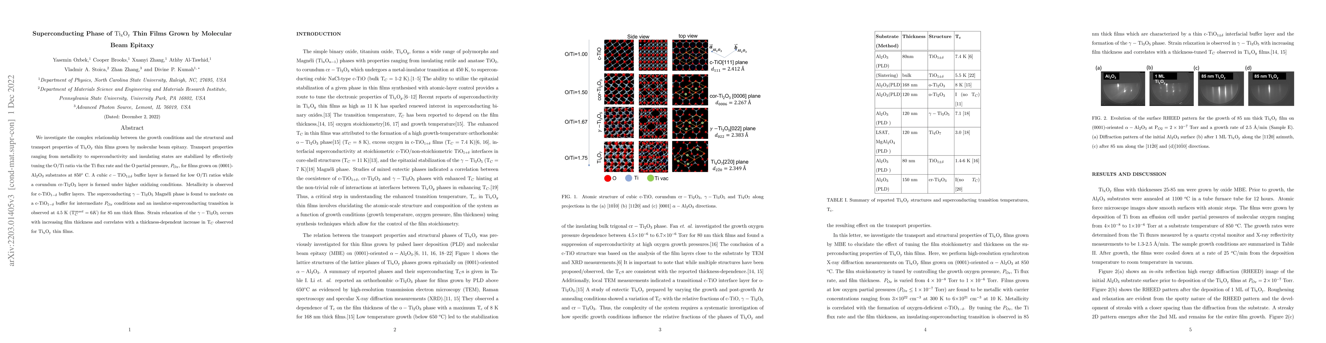 Thumbnail for Superconducting Phase of $\mathrm{Ti_xO_y}$ Thin Films Grown by
  Molecular Beam Epitaxy