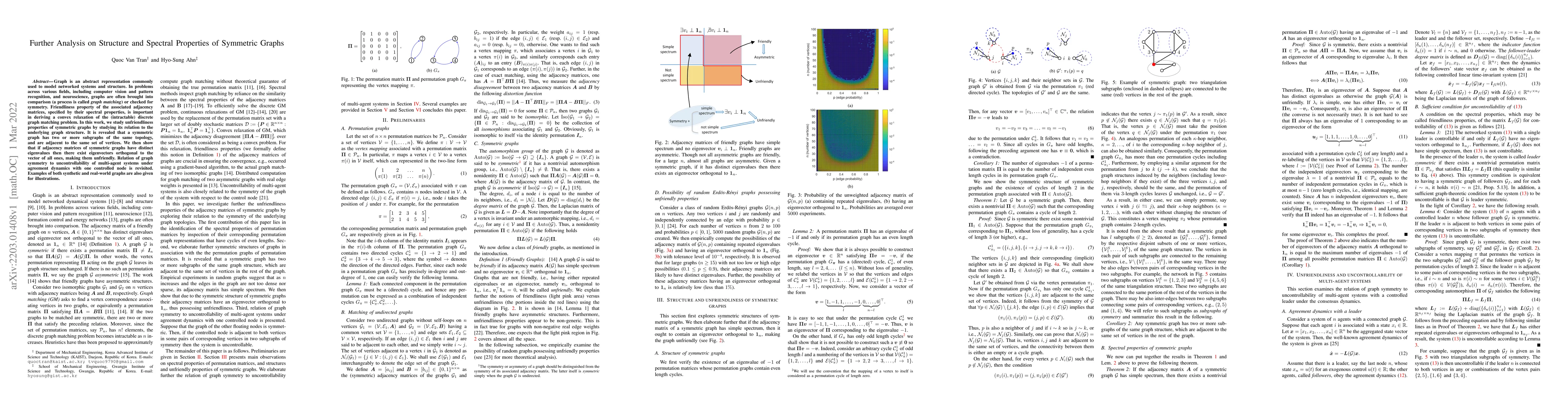 Thumbnail for Further analysis on structure and spectral properties of symmetric
  graphs