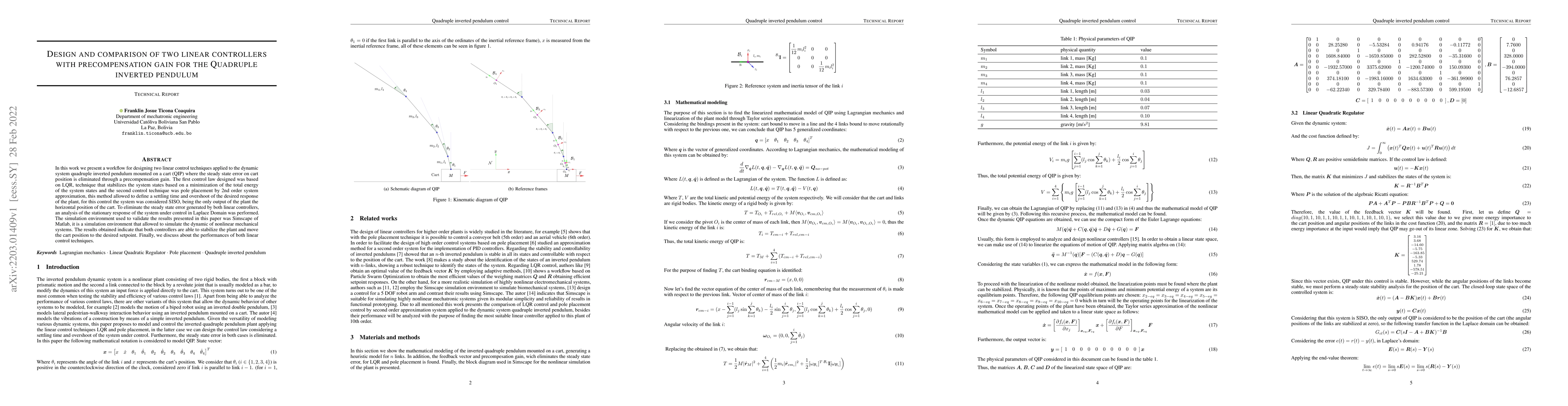 Thumbnail for Design and comparison of two linear controllers with precompensation
  gain for the Quadruple inverted pendulum