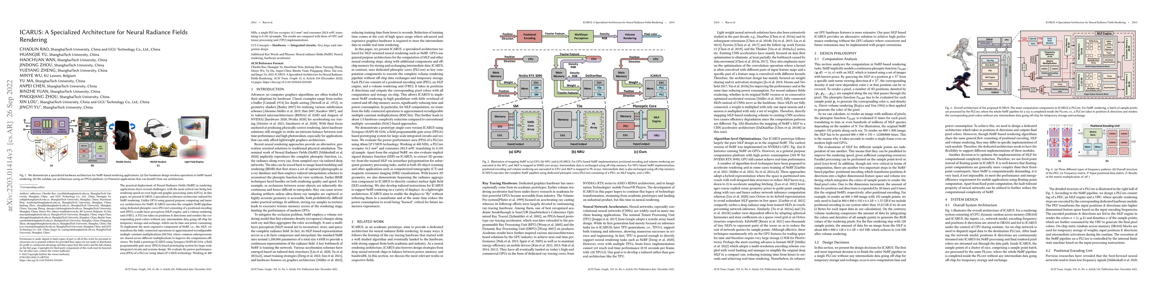 Thumbnail for ICARUS: A Specialized Architecture for Neural Radiance Fields Rendering