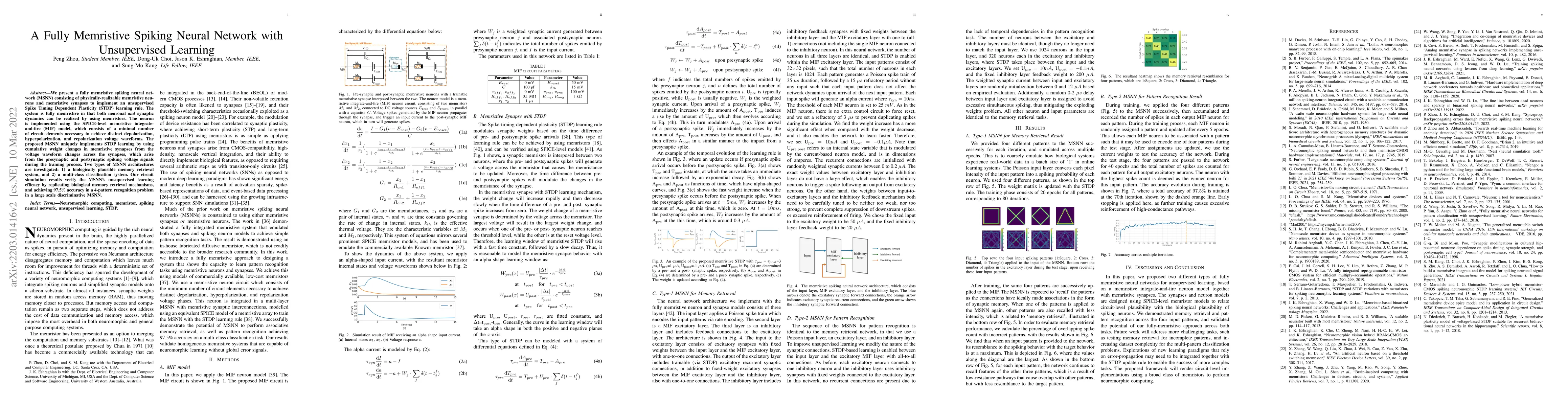 Thumbnail for A Fully Memristive Spiking Neural Network with Unsupervised Learning