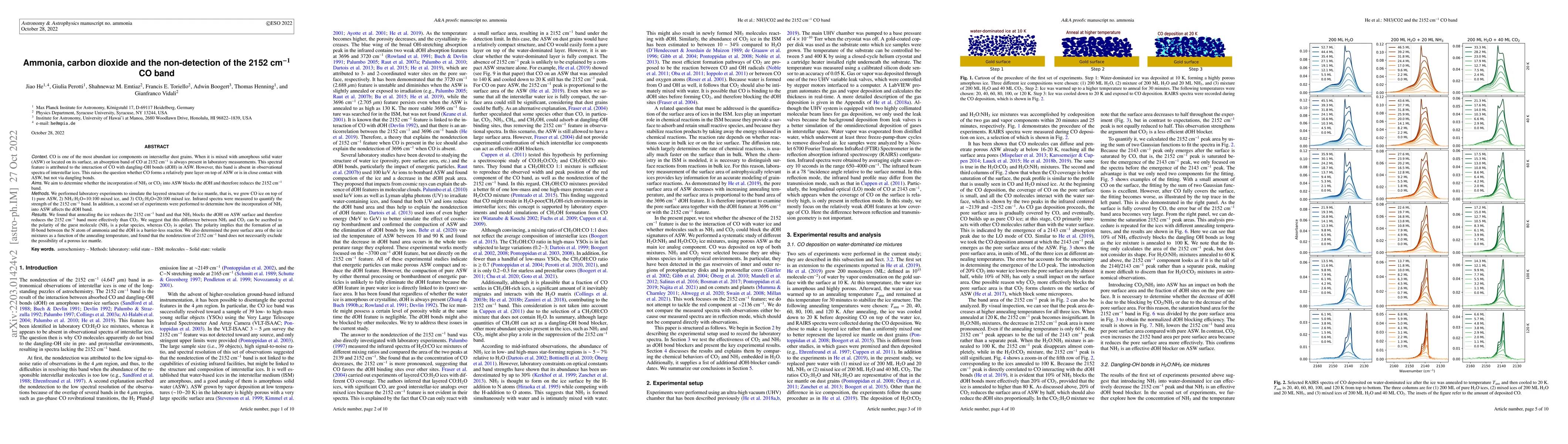 Thumbnail for Ammonia, carbon dioxide and the non-detection of the 2152 cm$^{-1}$ CO
  band