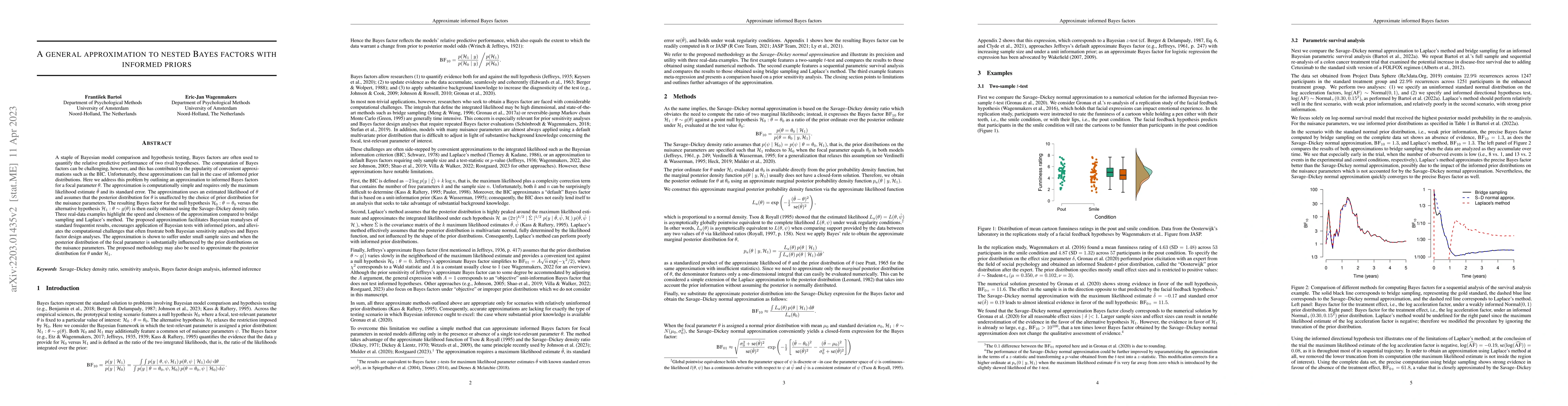 Thumbnail for A general approximation to nested Bayes factors with informed priors