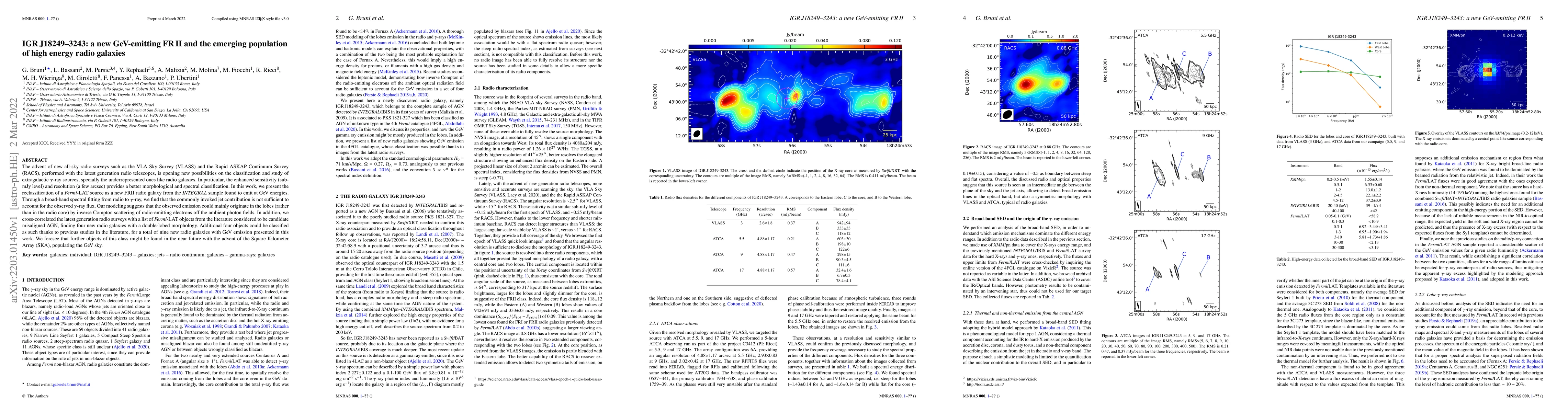 Thumbnail for IGR J18249-3243: a new GeV-emitting FR II and the emerging population of
  high energy radio galaxies