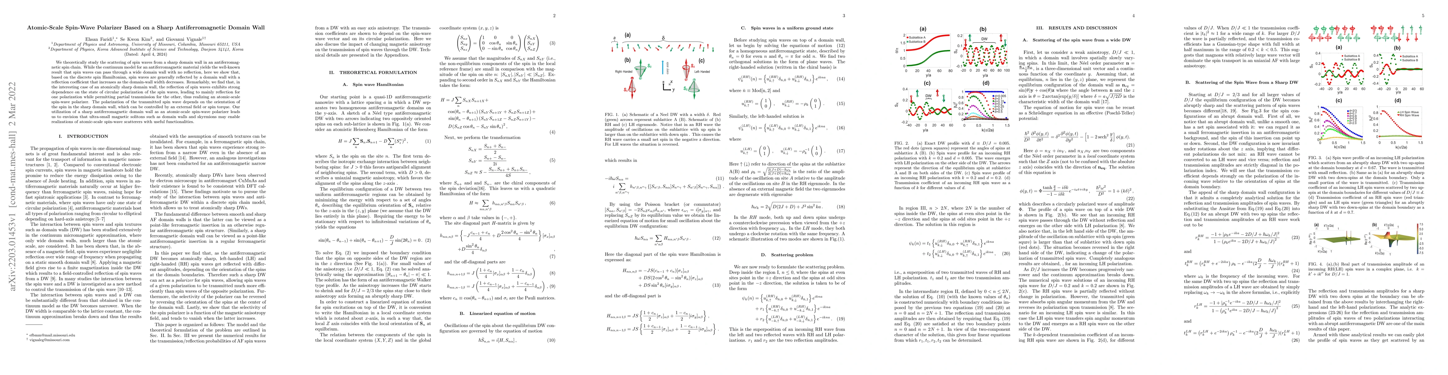 Thumbnail for Atomic-Scale Spin-Wave Polarizer Based on a Sharp Antiferromagnetic
  Domain Wall
