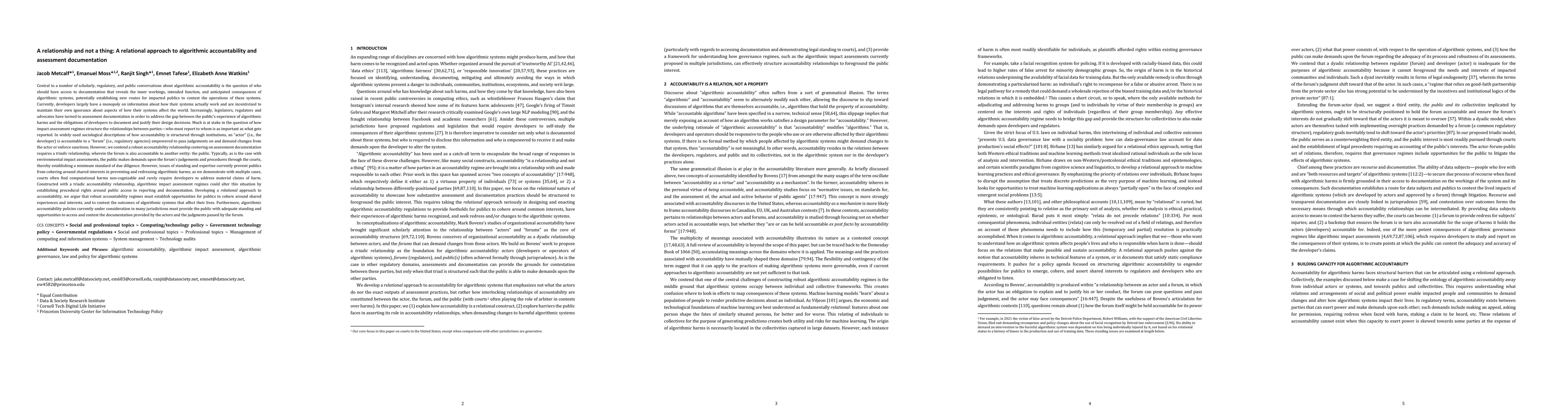 Thumbnail for A relationship and not a thing: A relational approach to algorithmic
  accountability and assessment documentation