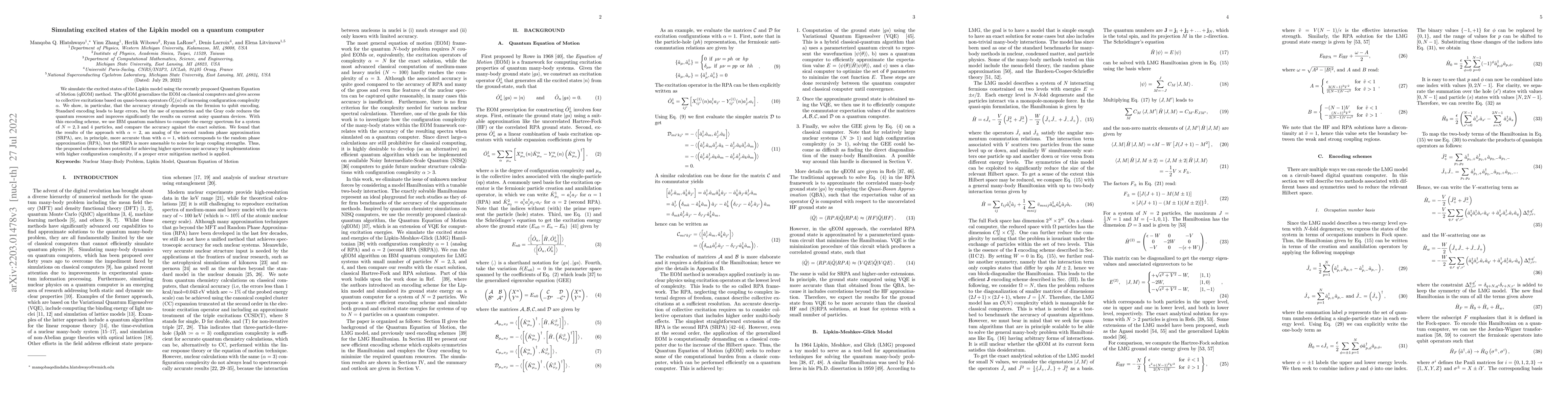 Thumbnail for Simulating excited states of the Lipkin model on a quantum computer