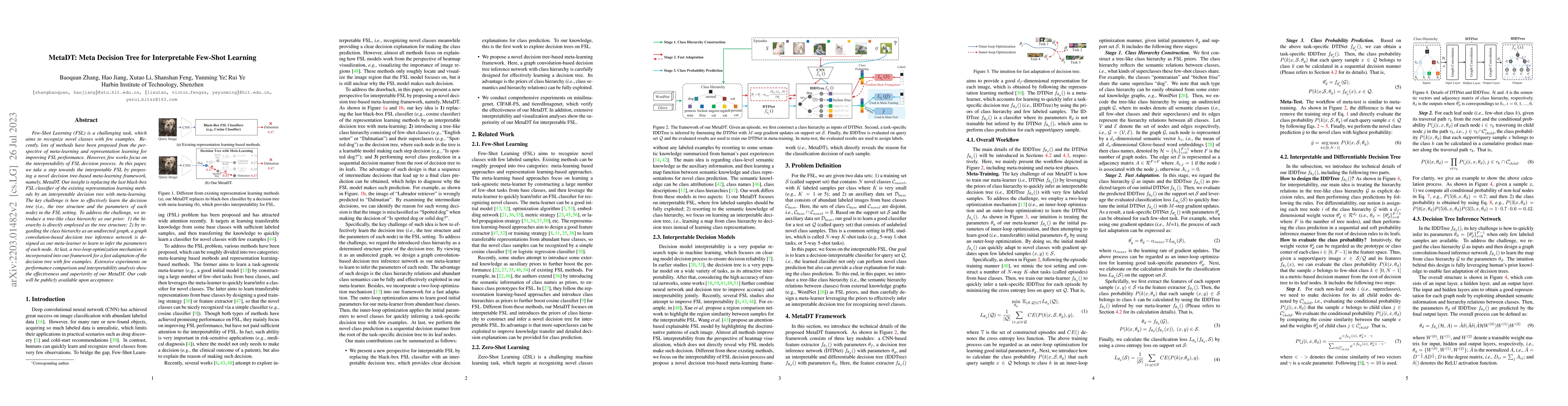 Thumbnail for MetaDT: Meta Decision Tree with Class Hierarchy for Interpretable
  Few-Shot Learning
