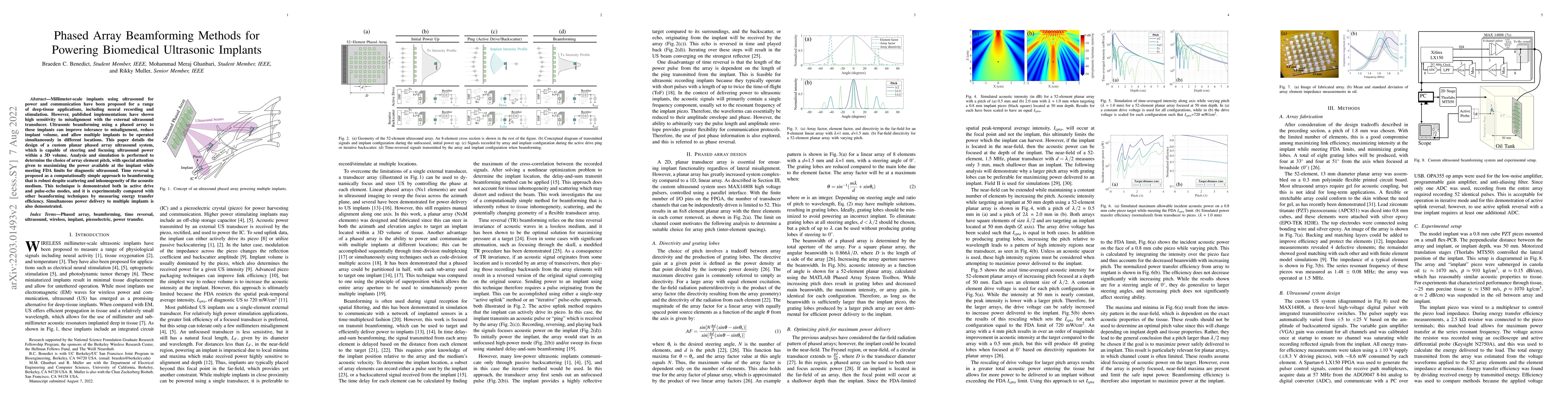 Thumbnail for Phased array beamforming methods for powering biomedical ultrasonic
  implants