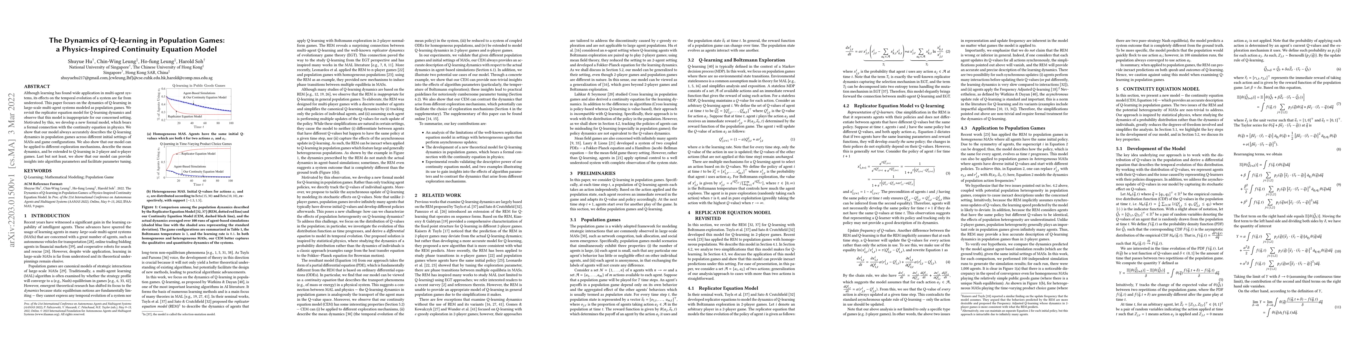 Thumbnail for The Dynamics of Q-learning in Population Games: a Physics-Inspired
  Continuity Equation Model