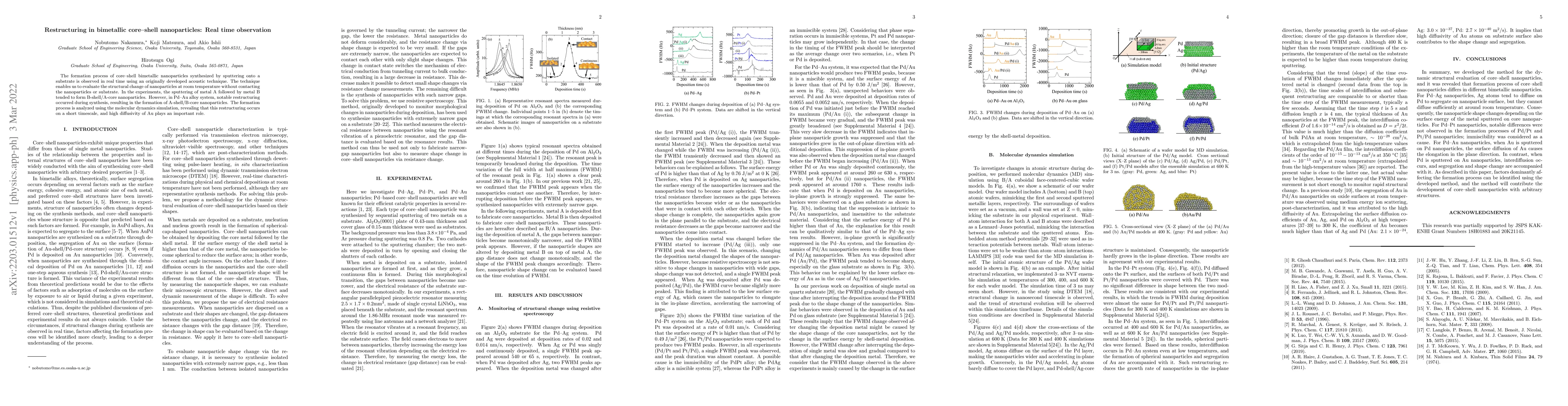 Thumbnail for Restructuring in bimetallic core-shell nanoparticles: Real time
  observation