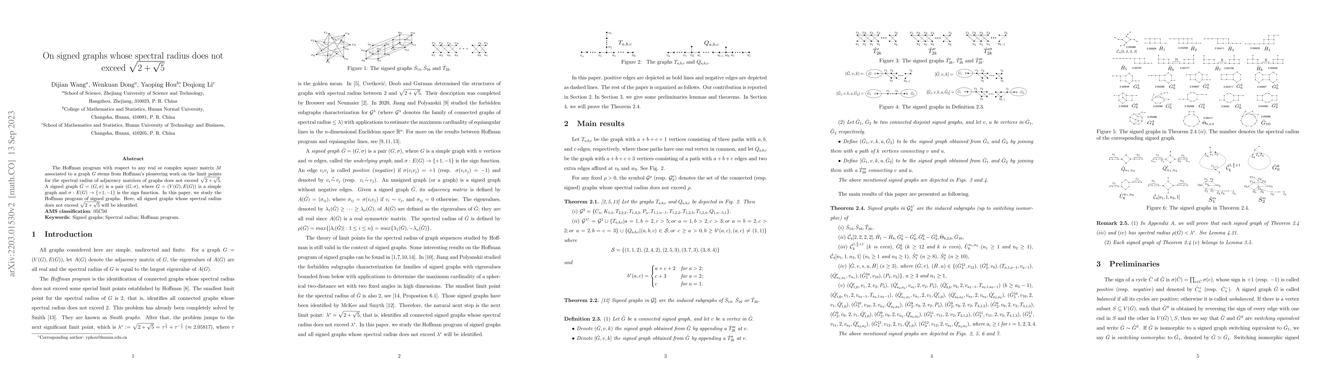 Thumbnail for On signed graphs whose spectral radius does not exceed
  $\sqrt{2+\sqrt{5}}$