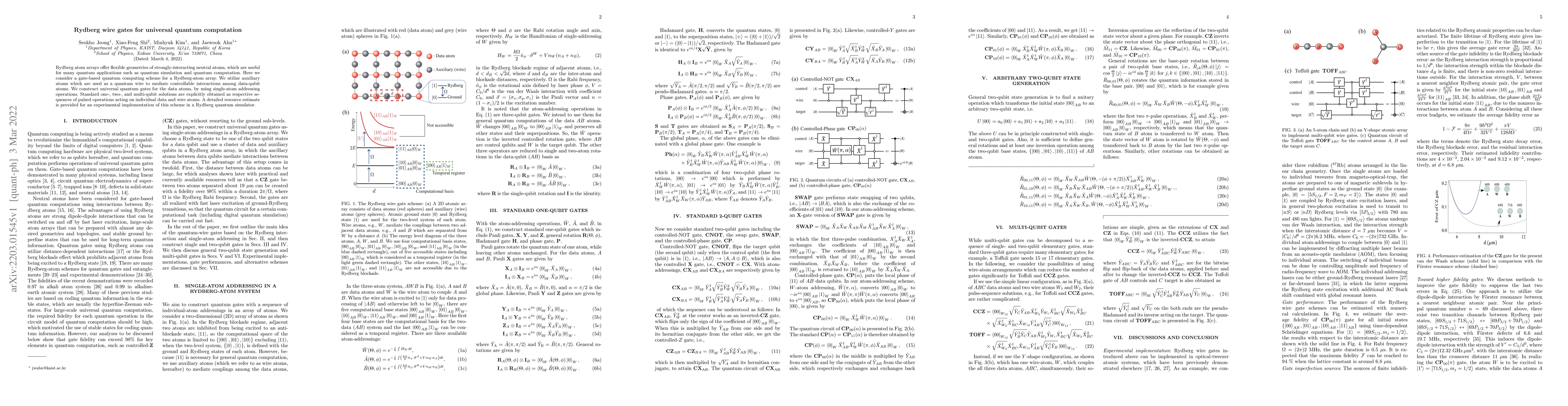 Thumbnail for Rydberg wire gates for universal quantum computation