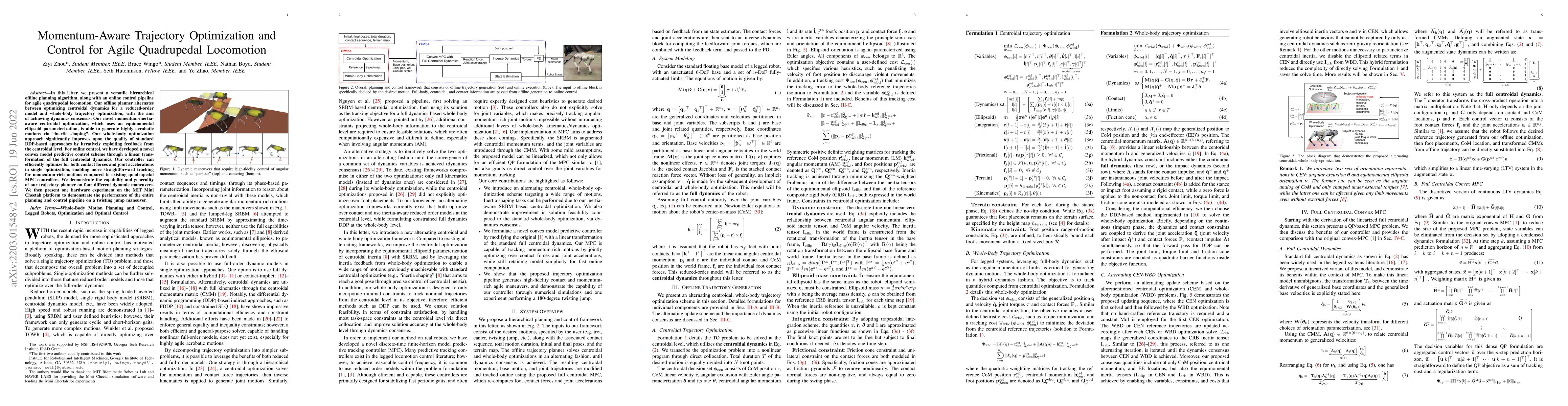 Thumbnail for Momentum-Aware Trajectory Optimization and Control for Agile Quadrupedal
  Locomotion