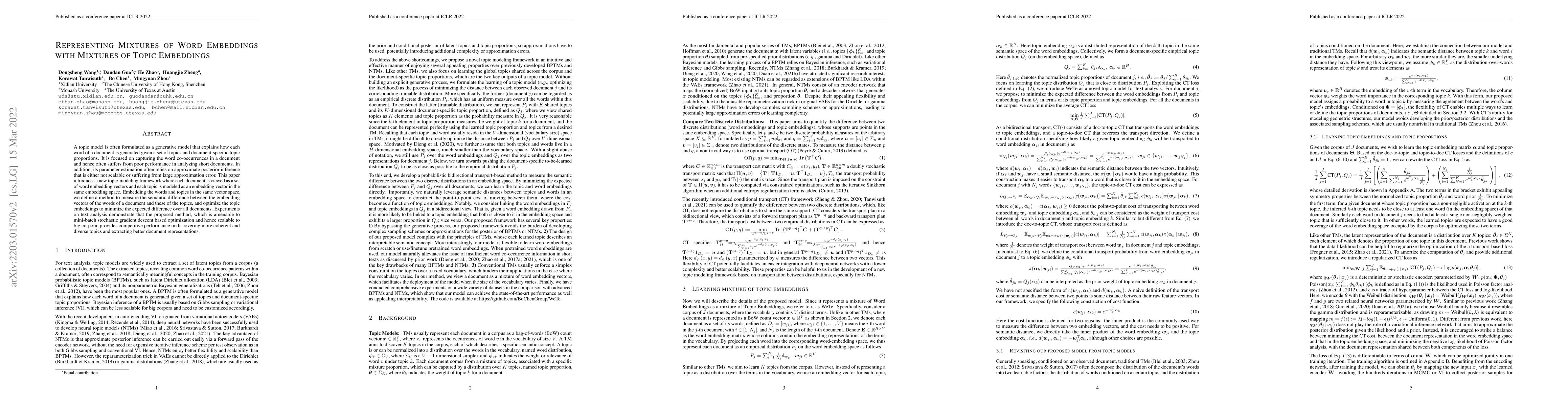 Thumbnail for Representing Mixtures of Word Embeddings with Mixtures of Topic
  Embeddings