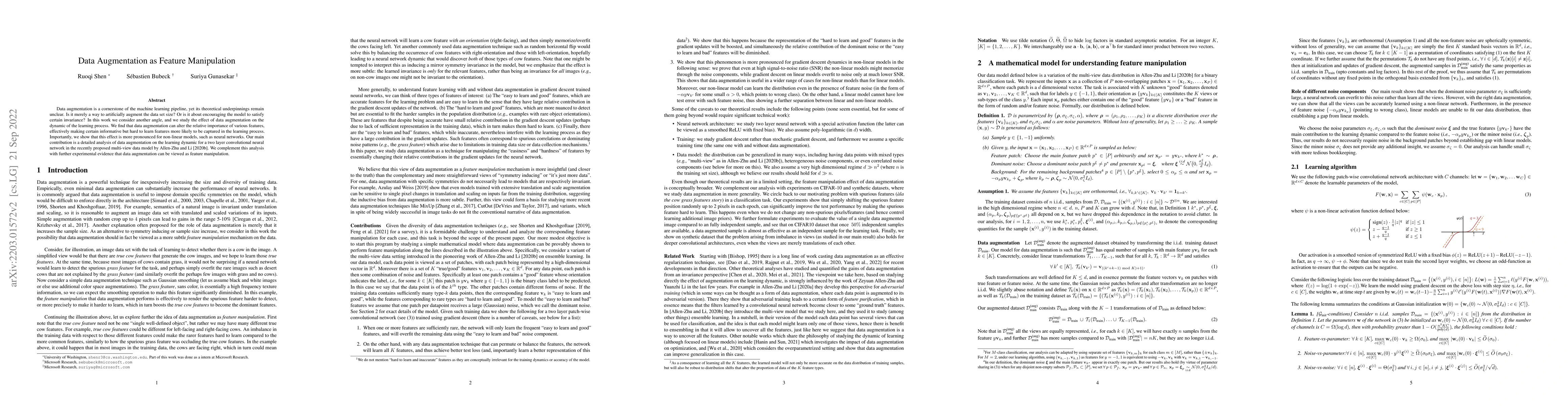 Thumbnail for Data Augmentation as Feature Manipulation