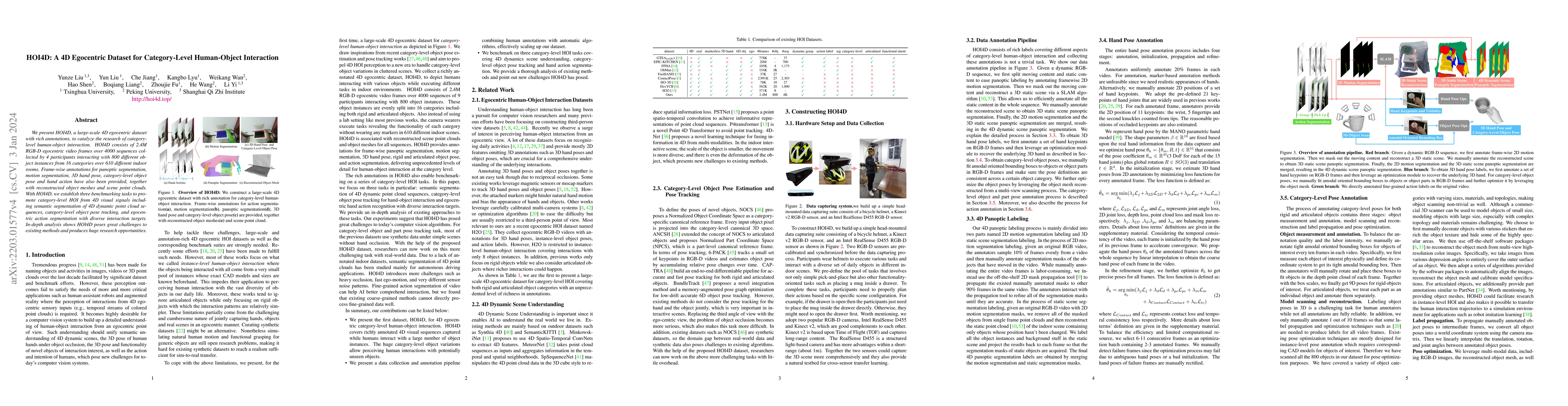 Thumbnail for HOI4D: A 4D Egocentric Dataset for Category-Level Human-Object
  Interaction