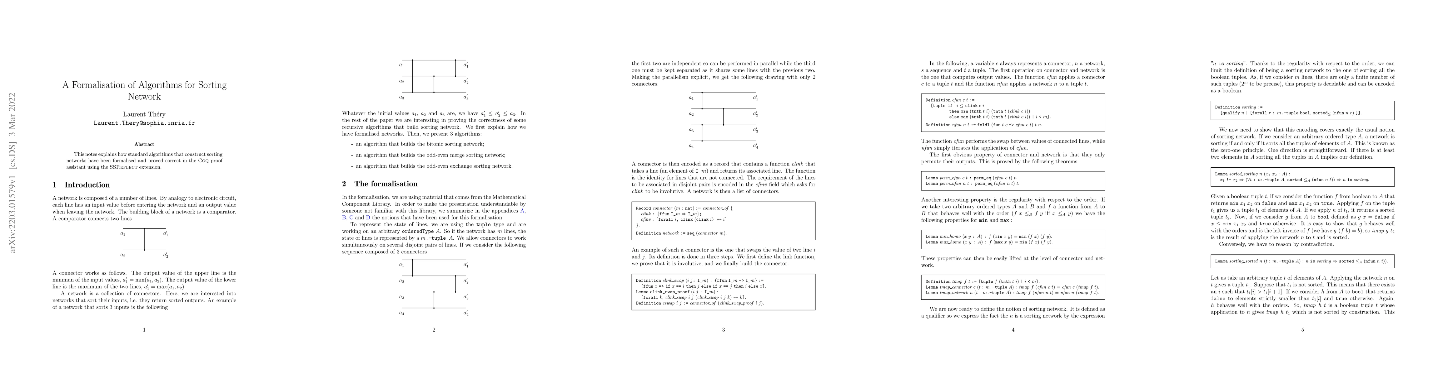 Thumbnail for A Formalisation of Algorithms for Sorting Network