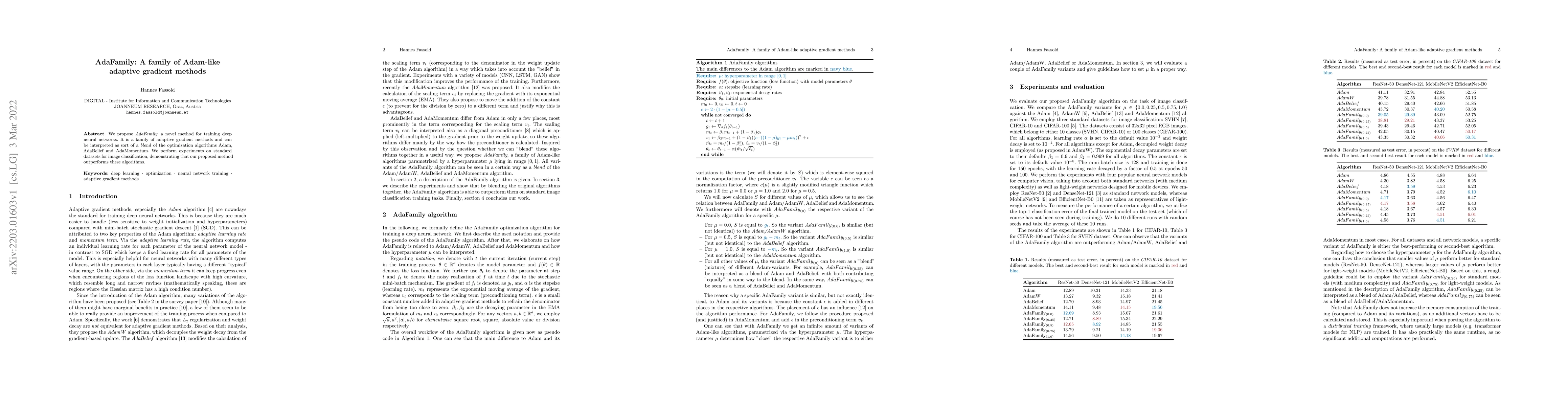 Thumbnail for AdaFamily: A family of Adam-like adaptive gradient methods
