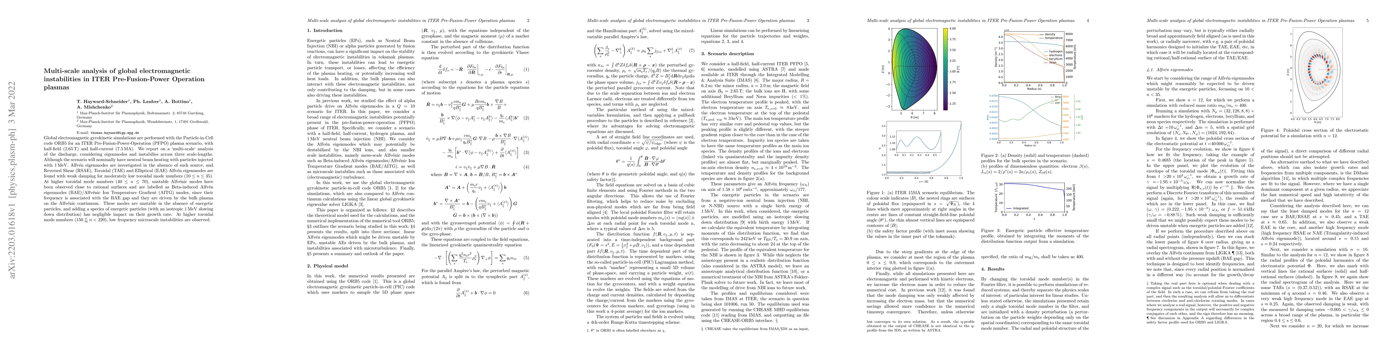 Thumbnail for Multi-scale analysis of global electromagnetic instabilities in ITER
  Pre-Fusion-Power Operation plasmas