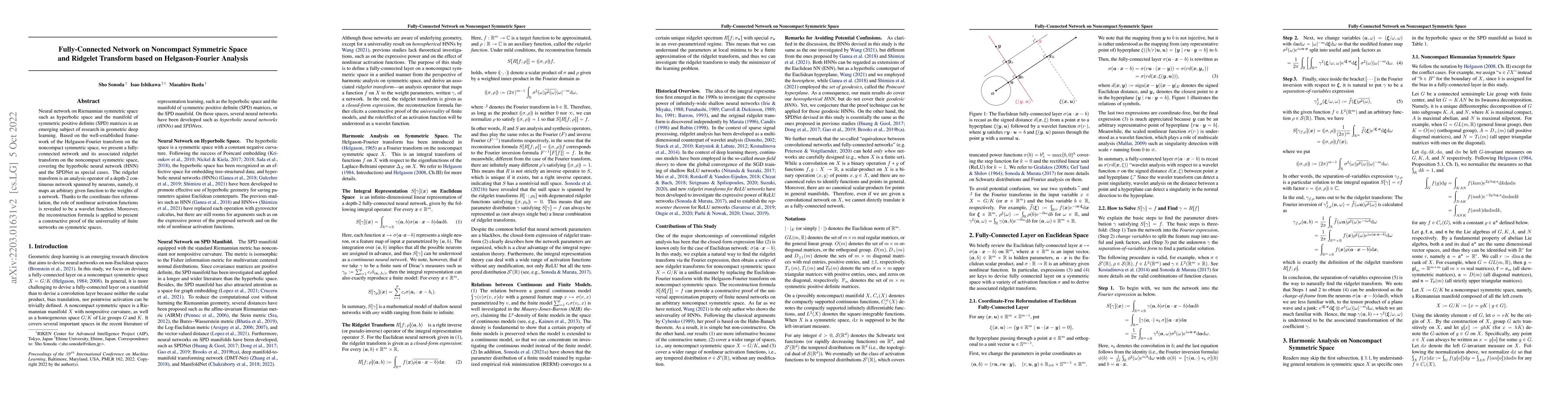 Thumbnail for Fully-Connected Network on Noncompact Symmetric Space and Ridgelet
  Transform based on Helgason-Fourier Analysis